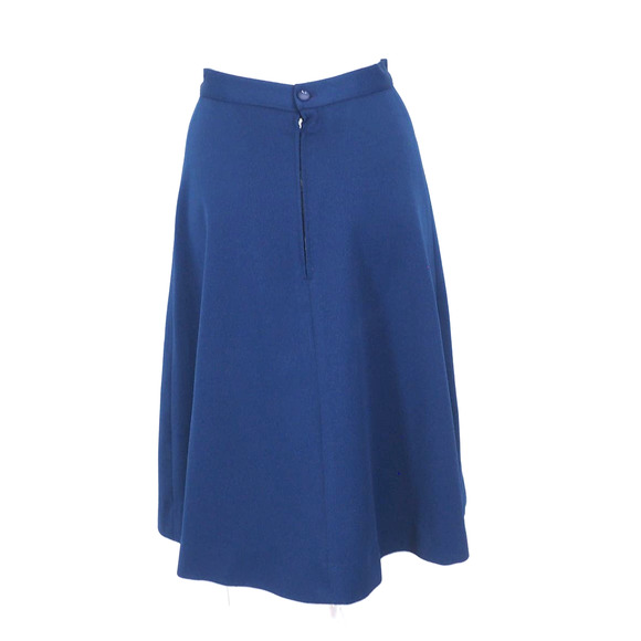 70s Vintage Blue Midi‎ Skirt High Waisted Full Shape Size 2/3 Waist 26 - Picture 8 of 11